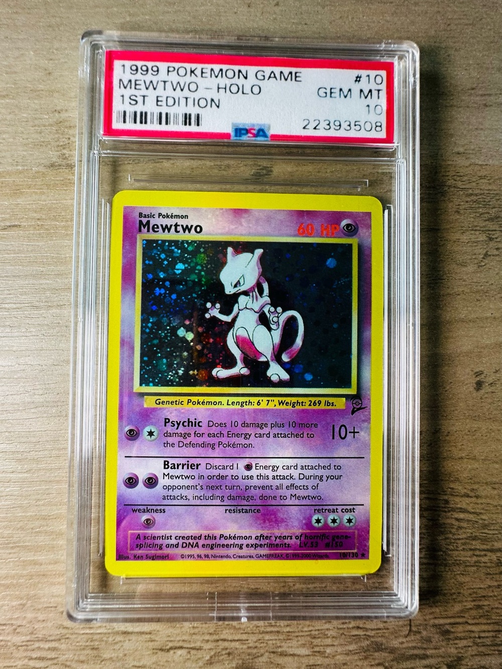 Mewtwo Holo 1st Edition 1999 #10 Pokemon Game Novelty Card Gem Mint 10 Proxy